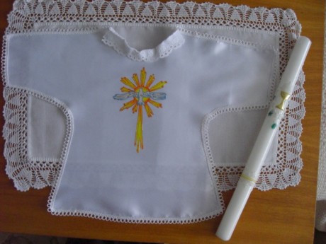 košieľka do krstu - s námetom Duch svätý