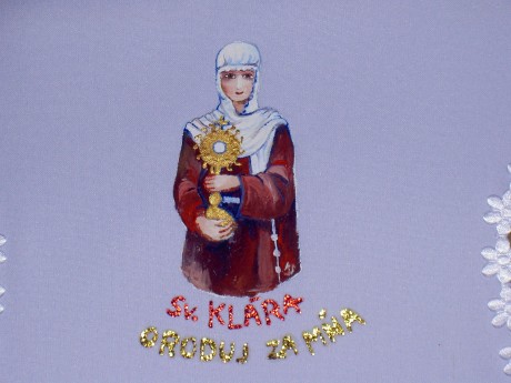 košieľka do krstu - sv. Klára oroduj za mňa
