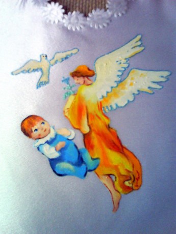 košieľka do krstu - chlapček s anjelom