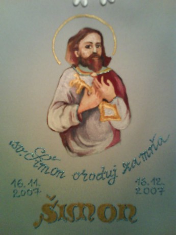košieľka do krstu - sv. Šimon oroduj za mňa