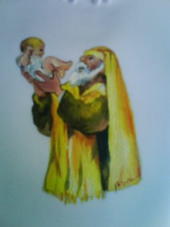 košieľka do krstu - Simeon obetuje dieťa