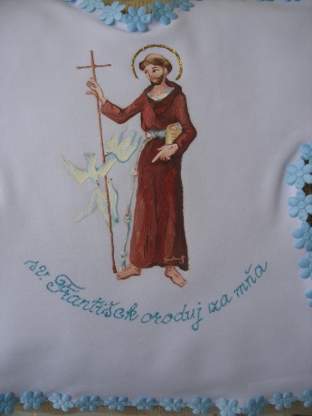 košieľka do krstu - sv. František oroduj za mňa